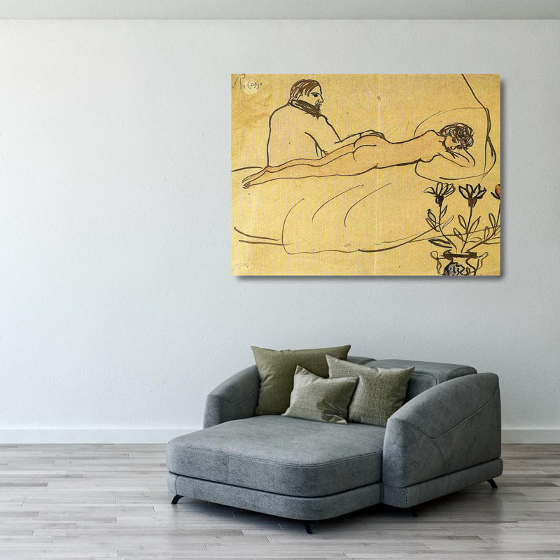 Nu avec Picasso à ses pieds