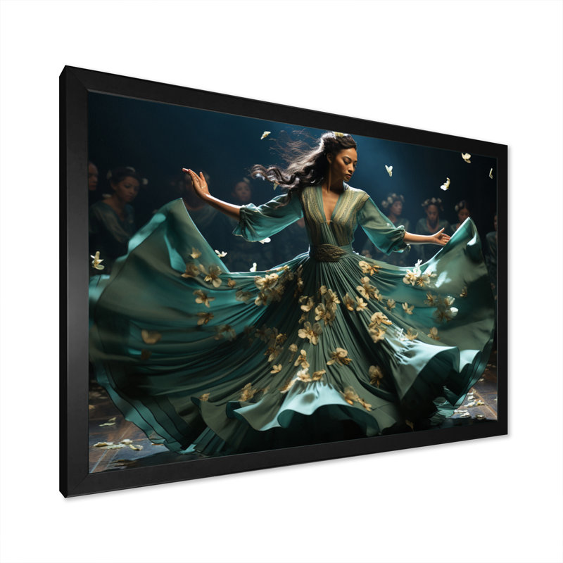 Elegant Rhythm Dancers II - imprimé, Cadre photo noir, H 34 po x l 44 po x P 1,5 po