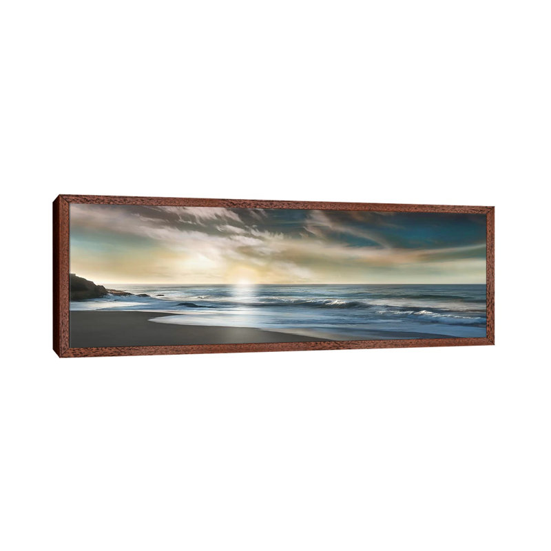 The Promise by Mike Calascibetta - Panoramic Print on Canvas, 30.48 cm H x 91.44 cm W, Brown Framed