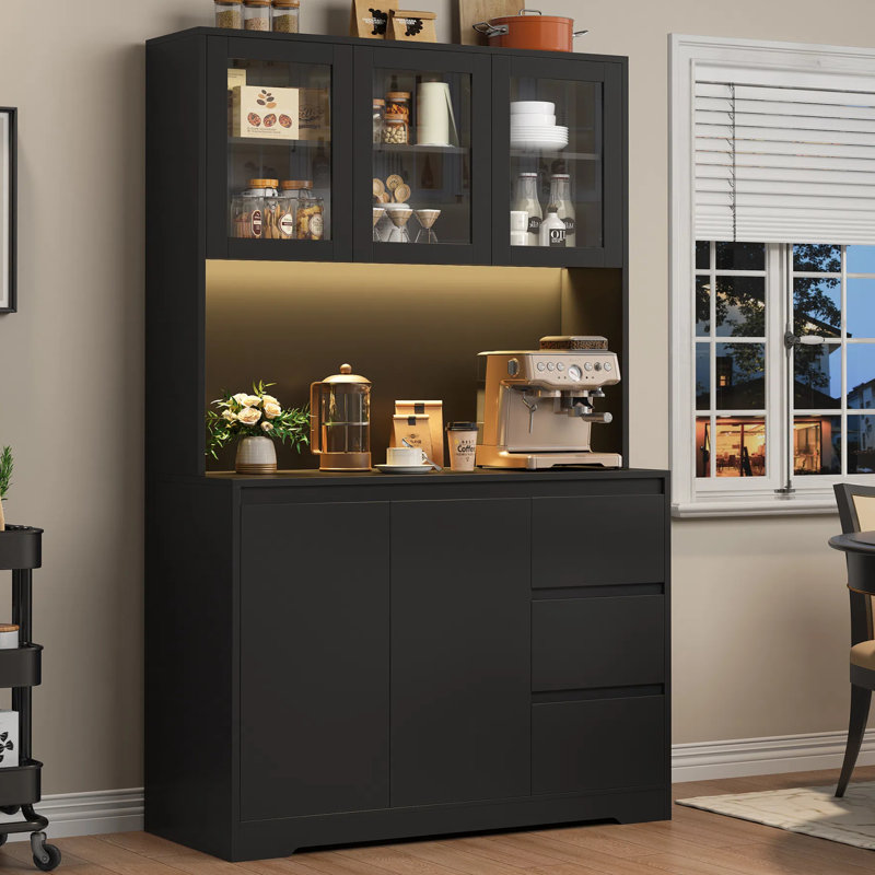70.9'' Kitchen Pantry, Black