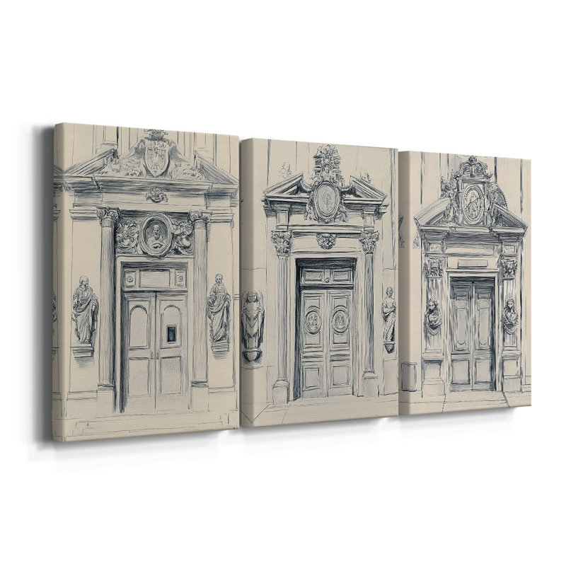 Paysages série XXVI - Toile tendue avec châssis sur mesure - 3 pièces, H 36 po x l 72 po