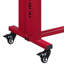 Table contemporaine rouge pour l'espace de vie avec tablette supplémentaire et structure en métal