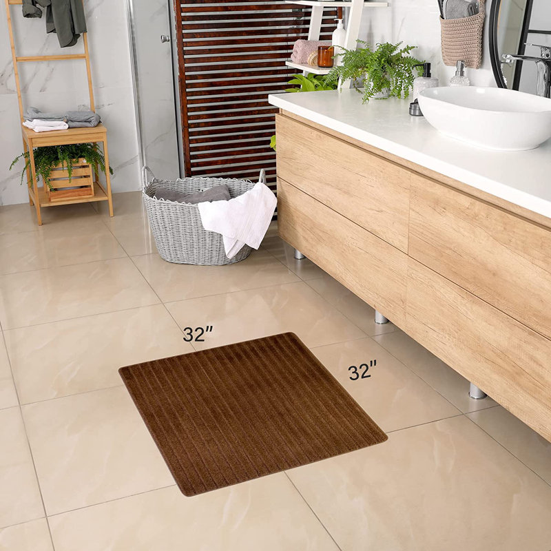 Microfiber Non-Slip Bath Mat, Brown
