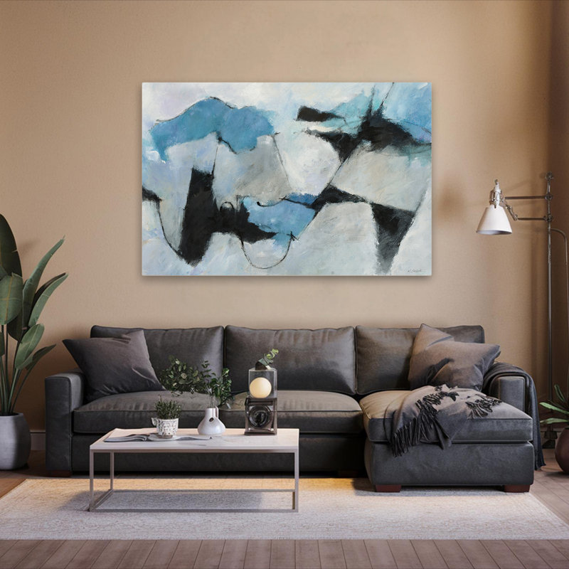 Abstrait - ombre d'une culture d'hiver, H 40 po x l 60 po