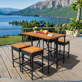 Dionysia  4 - Person Square Outdoor Rattan Dining Set with Foldable Table