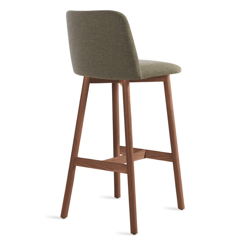 Chip Stool, White Oak, Bar Stool (31" Seat Height), Toohey Olive Plainweave