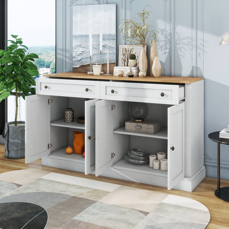 Mayela 150cm Sideboard, Wood/White