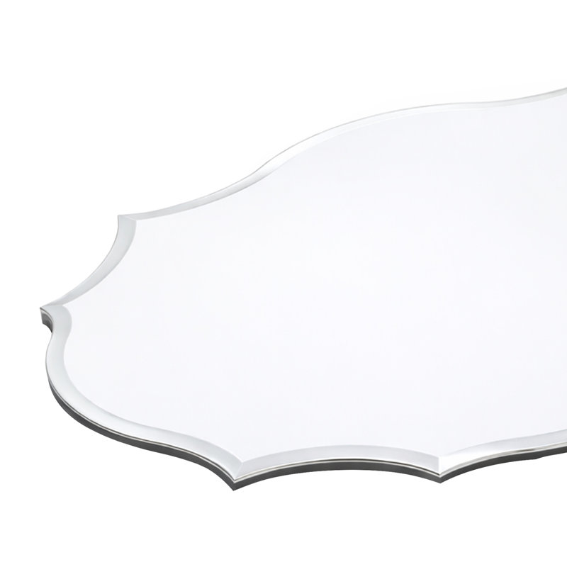 Miroir d'appoint mural biseauté festonné sans cadre, 28 po x 22 po