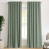 Blackout Curtains Thermal Insulated Window Treatment Panels Room Darkening Blackout Drapes for Living Room Back Tab/Rod Pocket Bedroom Draperies 2 Panels