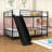 Full Over Full Metal Bunk Bed With Slide, Ladder And Safety Guardrails-1790794207