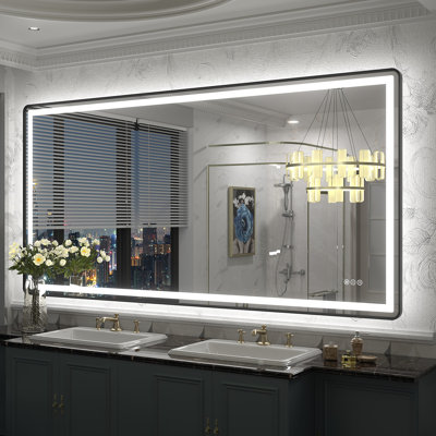 Aevar UL Certified Front & Back LED Anti-Fog Tempered Glass Bathroom/Vanity Mirror with 3-Year Warranty