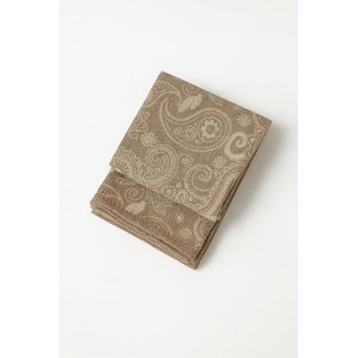 Khaki Paisley Jacquard Soft Polyester Wool Throw Blanket 50" X 60"