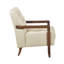 Fauteuil d'appoint en cuir beige avec dossier pliable et détails de fauteuil contemporain-1377673283