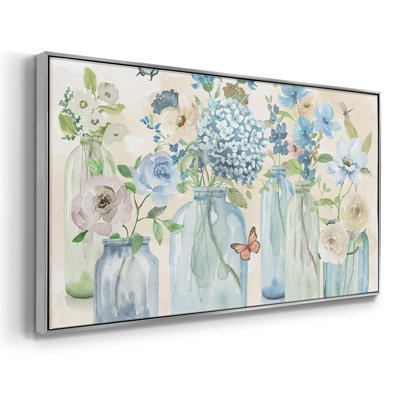 Blue Butterfly Garden- Framed Gallery Wrapped Canvas -Ready to Hang