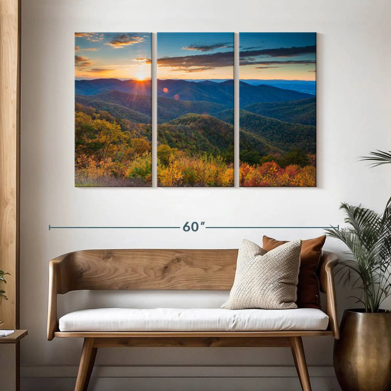 Alvord Autumn Sunset Blue Ridge Mountains, 32" H x 50" W