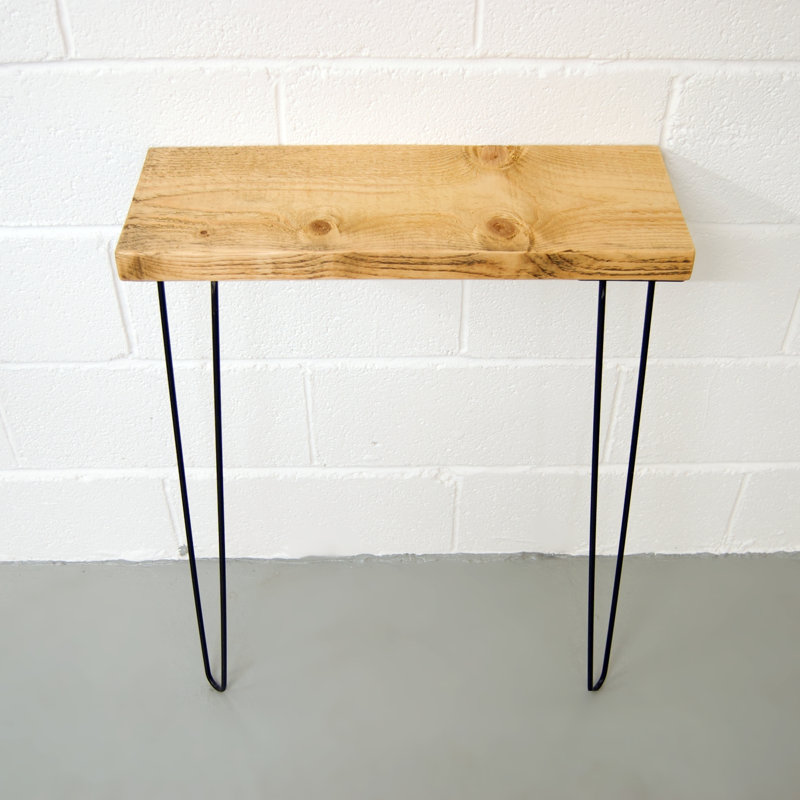 QuirkHub Narrow Console Table With Hairpin Legs, 80 cm H x 50 cm W x 27 cm D, Black