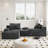 Upholstered Compression Gray Faux Rabbit Fur Flannel Modular Oversized Sleeper Sofa with Pillows No Assembly Required-1346437164