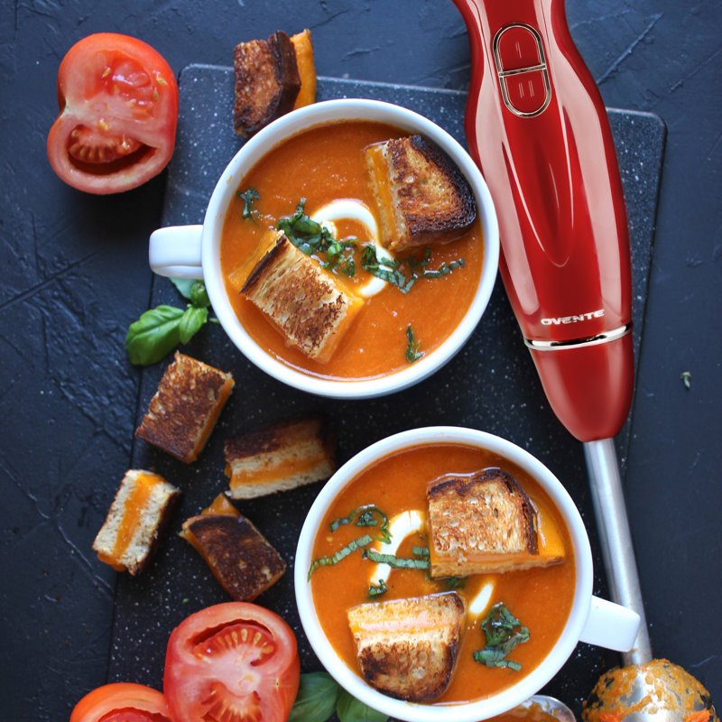 Red Stainless Steel Variable Speed Immersion Blender