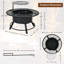 Grille ronde 2-en-1 pour foyer d'extérieur