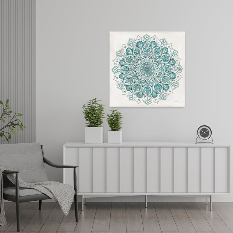 Spirale mandala, art floral vert, H 24 po x l 24 po