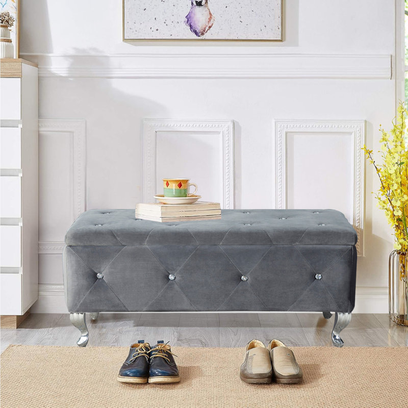Joerie Velvet Ottoman