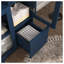 Armoire de rangement en panneau de fibres à densité moyenne bleu marine avec portes en verre - Organisateur de salon moderne avec rangement ouvert et tiroir-124080845