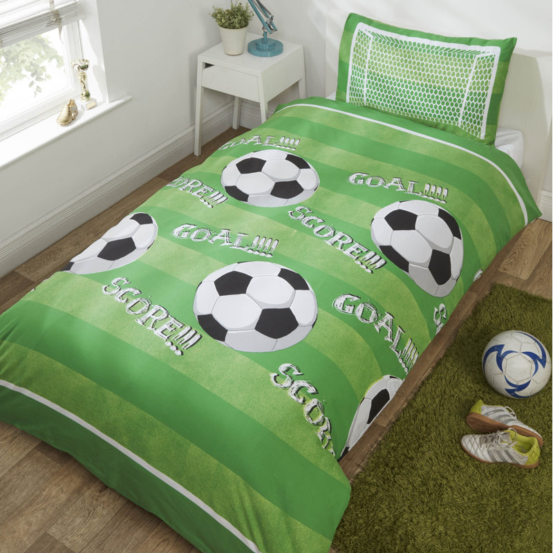 Deveau Cotton Blend Graphic Print & Text Duvet Cover Set with Pillowcases Included