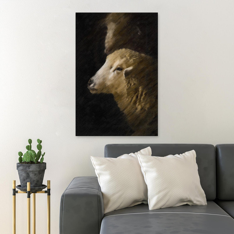 "White Sheep Macro", reproduction d'art graphique sur toile tendue, H 20 po x l 16 po