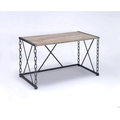 Jodie Rustic Oak & Antique Black Finish Console Table