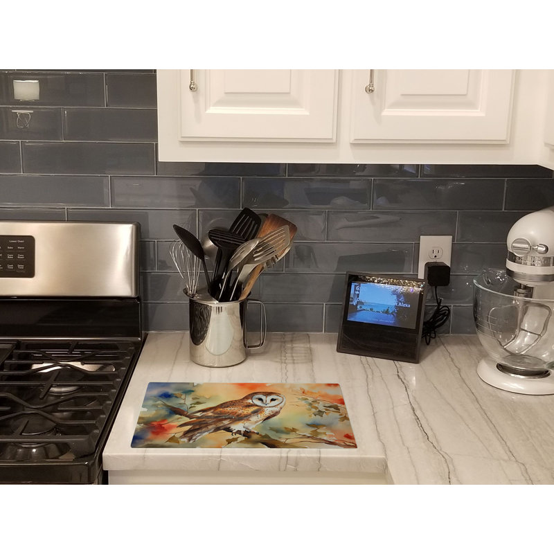 Barn Owl Glass Cutting Board