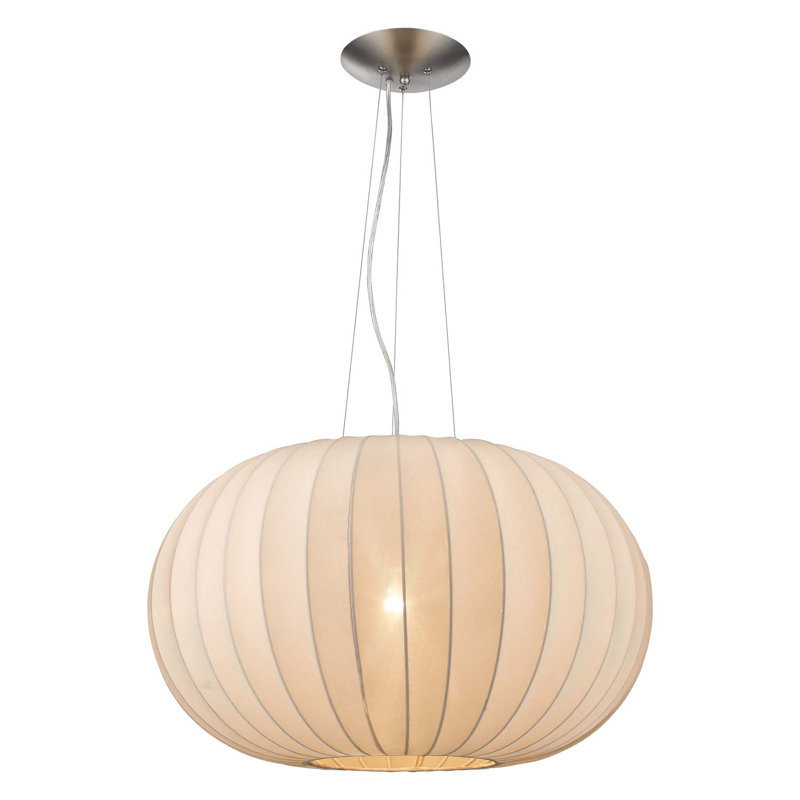 Luminaire suspendu sphère 1 lumière Damiano, Beige