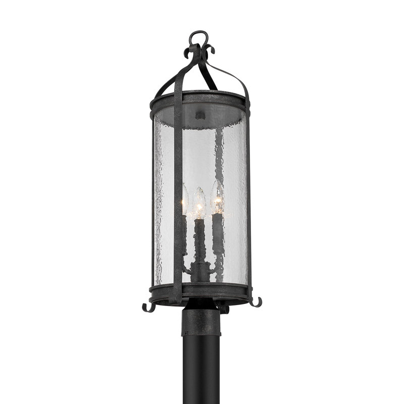 Preston 3-Light Outdoor Post Lantern in Iron Oxide