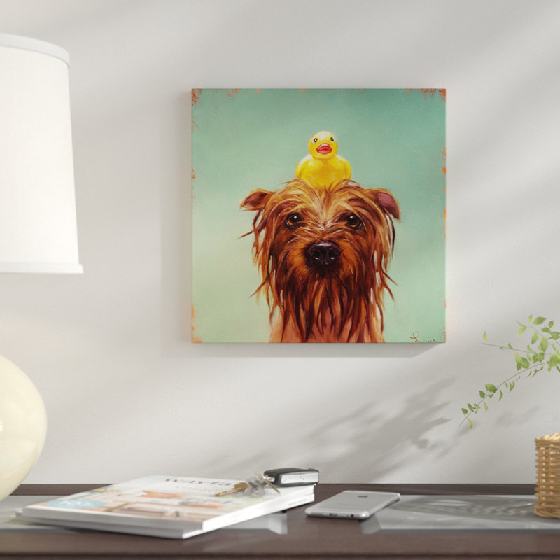 « bain time », impression sur toile, H 18 po x l 18 po x P 1,5 po, Pas de tapis, Toile tendue