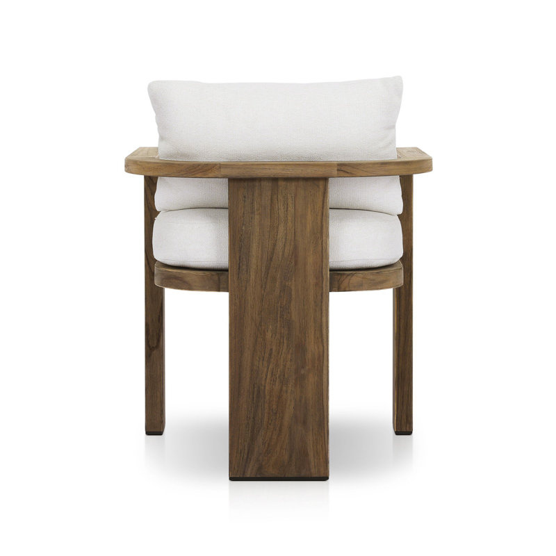 Tahana Outdoor Teak Dining Armchair, Alessi Linen, Stained Toasted Brown