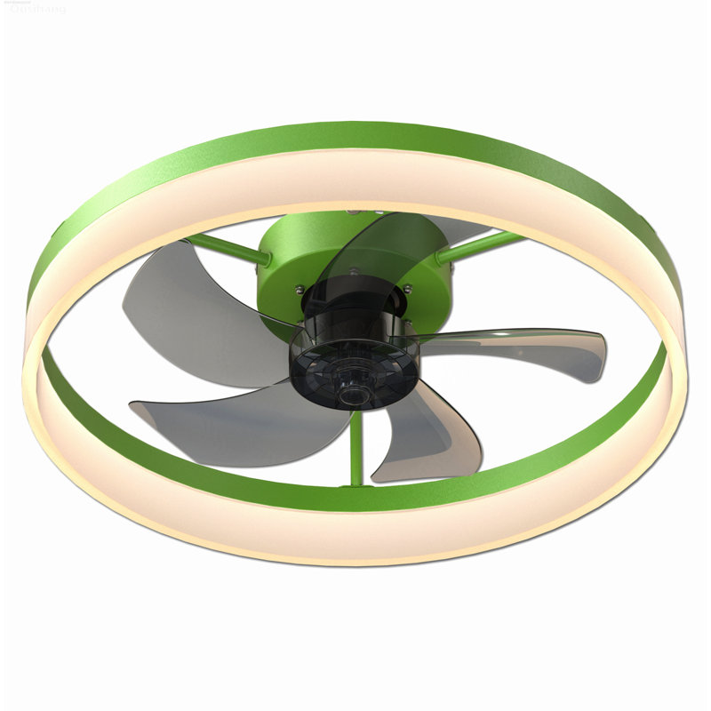 Ventilateur de plafond encastré moderne avec télécommande DEL à intensité variable, Rose Gold