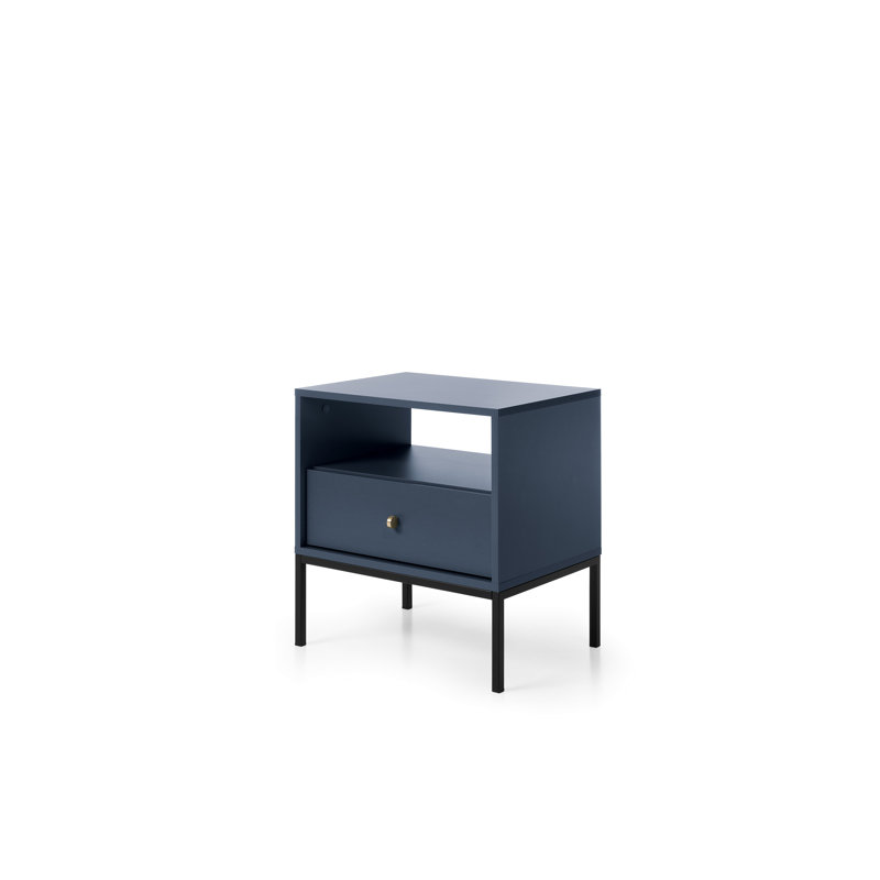 Hankey Four Leg Coffee Table with Storage, Navy blue