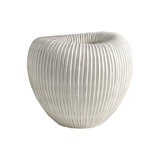 Baleen Cachepot-Ivory w/Brown Edges