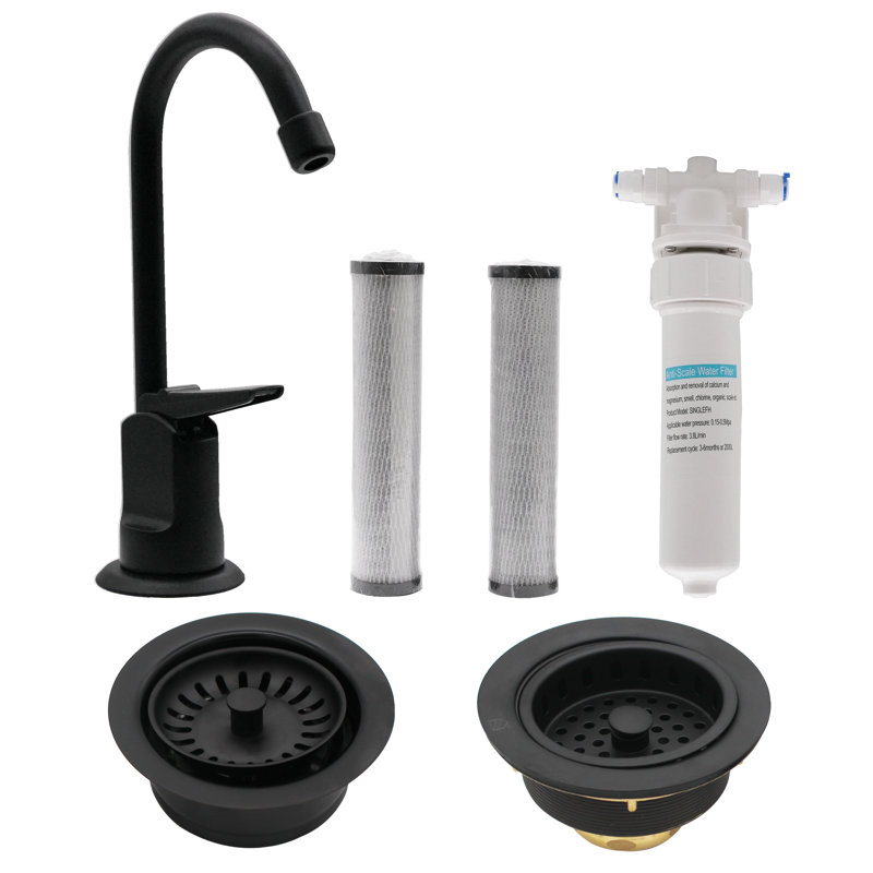 Westbrass Kitchen Faucet with Soap Dispenser, Matte Black