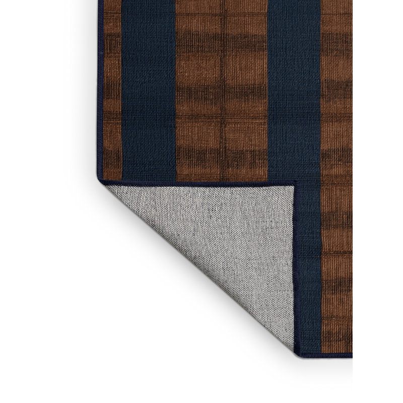 Tapis gris à carreaux lavable à la machine, Rond 6 pi
