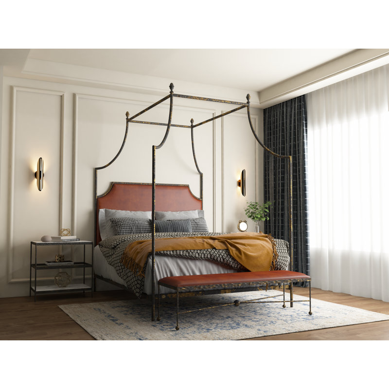 337 Flying Arch Canopy Bed | Complete Canopy, California King, Raven/Copper