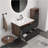 30" Wall Mounted Soft Black & Walnut Bathroom Vanity With Integrated Ceramic Sink With 3 Holes, With Overflow, Large Storage Floating Bathroom Vanity For Modern Bathroom-1866217126