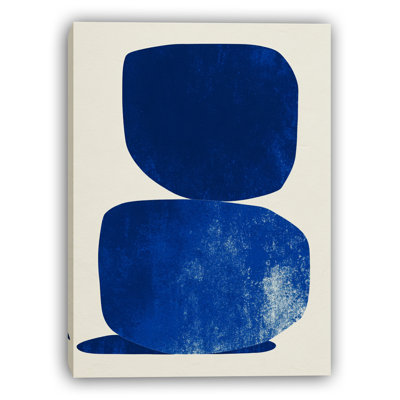 Dual Blue Forms Wrapped Canvas Wall Art