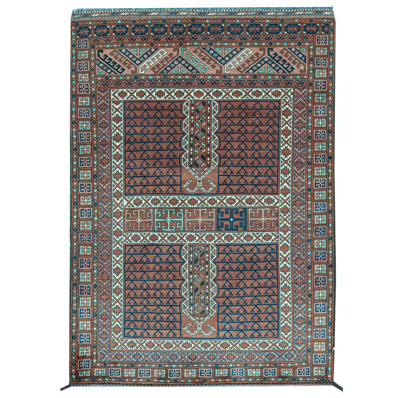 Tapis brun de haute qualité noué à la main