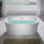 Baignoire de trempage incurvée en acrylique autoportante 59 po. X 29,52 po.