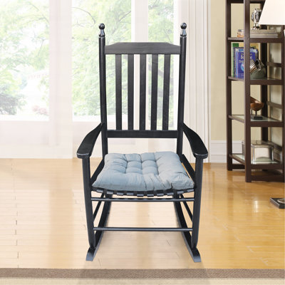 Wooden Porch Rocker Chair  BLACK, Without Mat