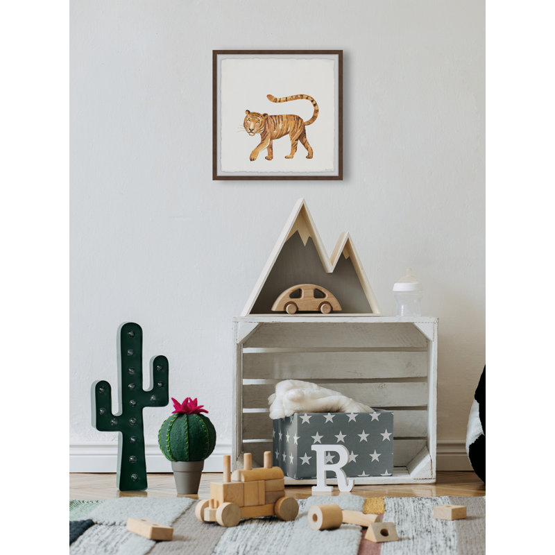 'Tiger Wink' Framed Print, 12" H x 12" W x 1.5" D