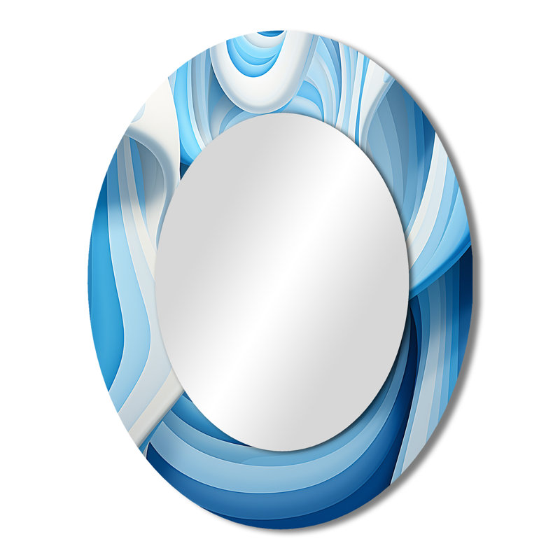 Miroir mural Op Art Blue Focus III, 43 po x 33 po