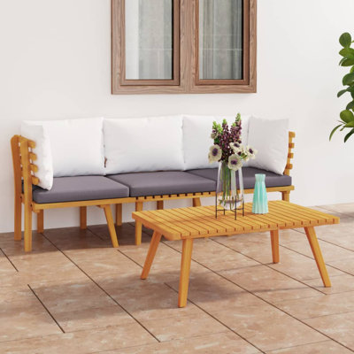 Chaise longue avec coussins 4 pièces Damita