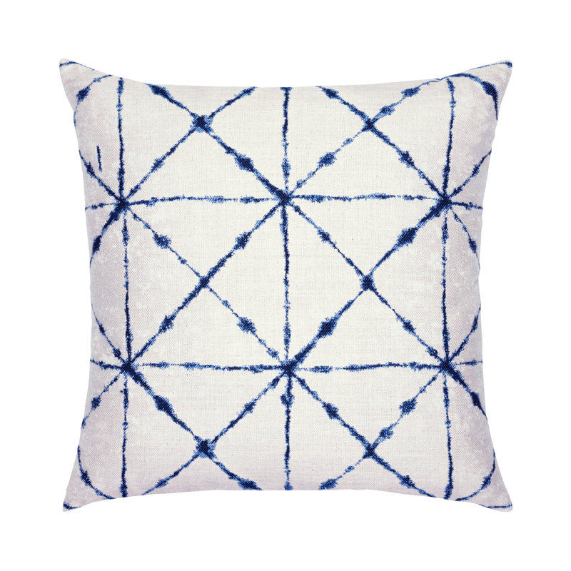 Trilogy Throw Square Indoor/Outdoor Pillow Cover & Insert by Elaine Smith, Indigo, 22"H x 22"W