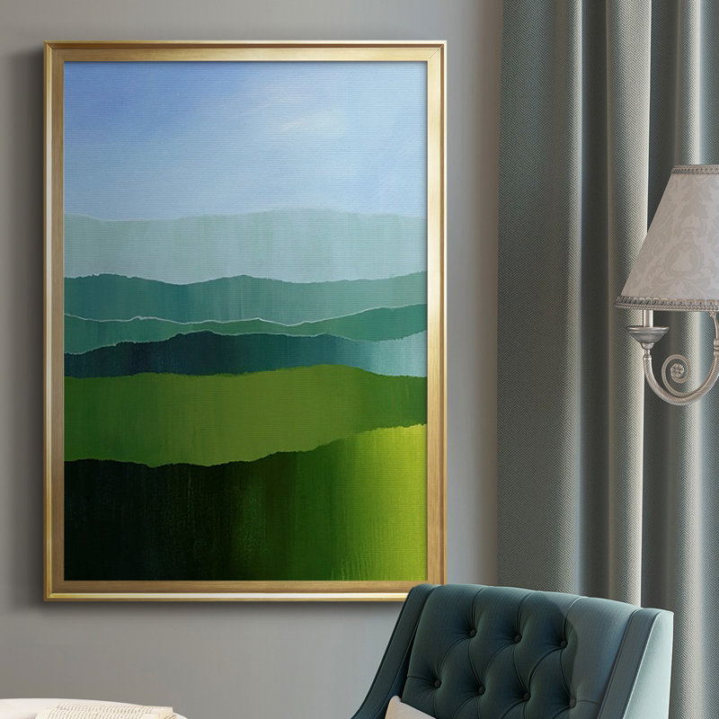Blue Ridge Fade I - impression d'un seul cadre photo, Or, H 42,5 po x l 30,5 po x P 1,25 po